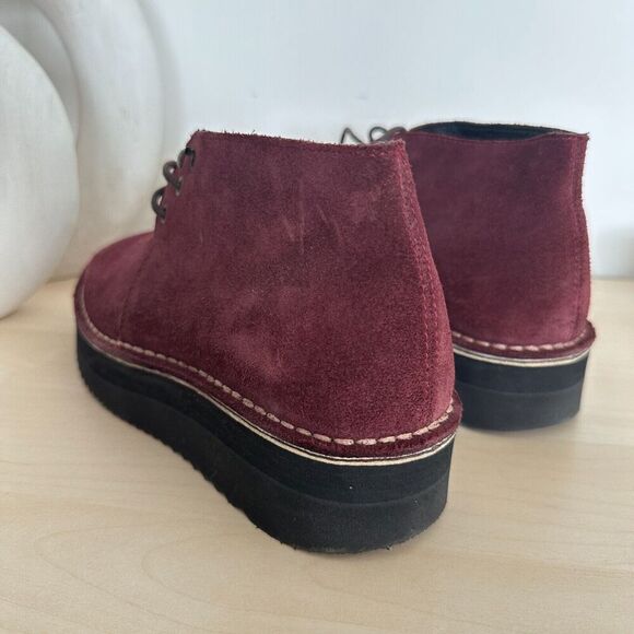 Swear London Shoes Mens 5 Platform Chukka Boot Chunky Suede Leather Oxblood EU38 main image 6